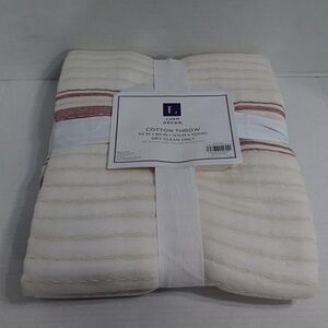 Lush Decor Farmhouse Stripe Kantha Cotton Throw Size 50' X 60' *NWT*